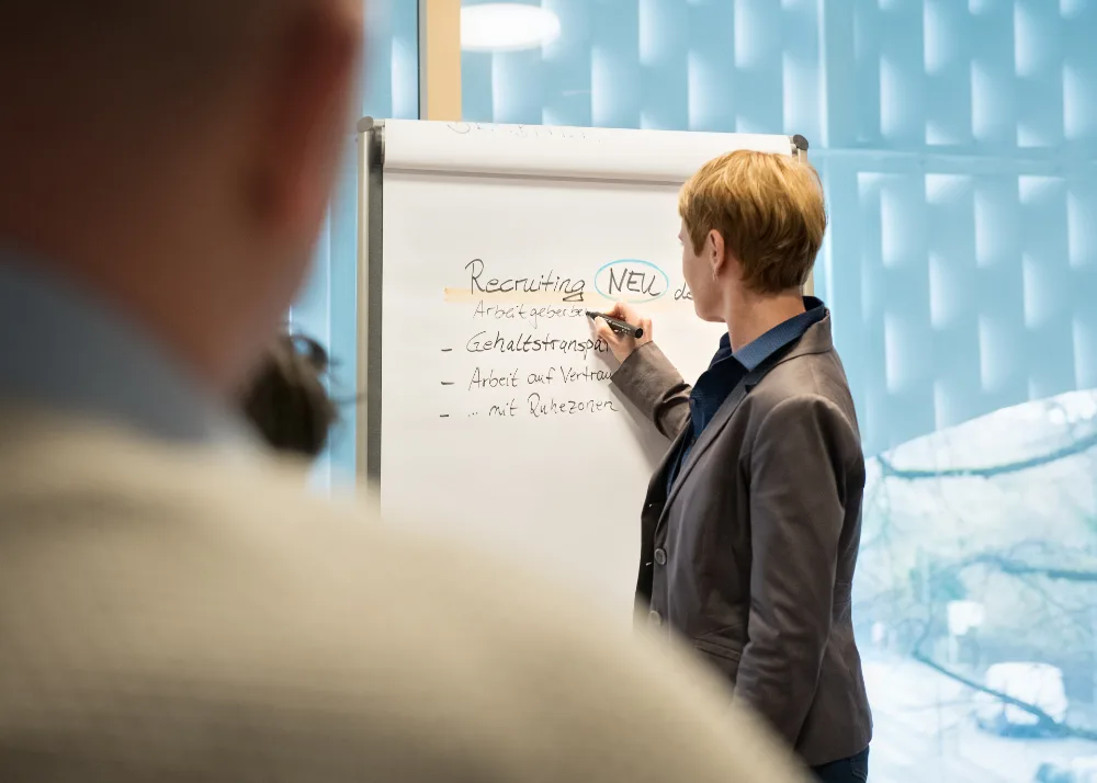 Silke mit Whiteboard Silke mit Whiteboard